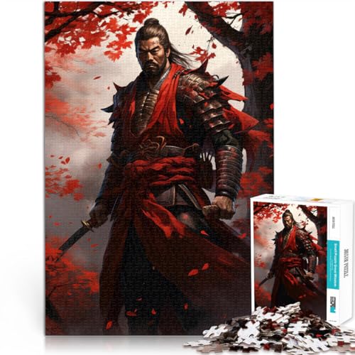 1000-teilige Puzzles für Teenager Samurai-Krieger-Kunstwerk lustige Spiele für die ganze Familie Kunstwerk Geschenk 26x38cm von BKDNNUJR