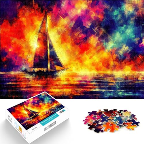 1000-teilige Puzzles für Teenager Segelboot Sonnenuntergang Abstrakte Malerei Lernspiele DIY Spielzeug Heimdekoration Spielzeug 50x70cm 1000-teilige Puzzles für Teenager Segelboot Sonnenuntergang Abstrakte Malerei Lernspiele DIY Spielzeug Heimdekoration Spielzeug 50x70cm von BKDNNUJR