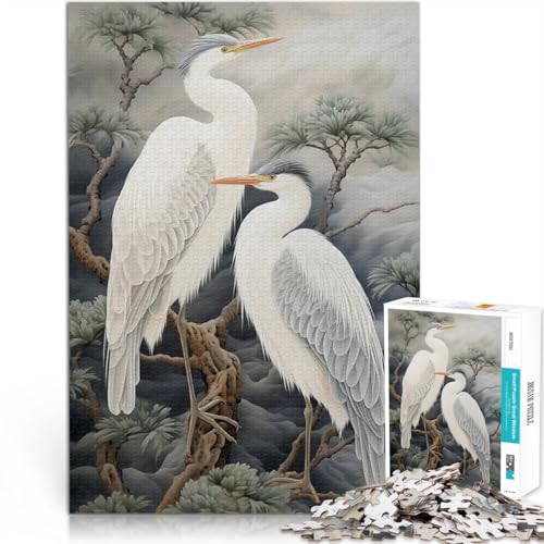 1000-teilige Puzzles für Teenager Zwei Reiher auf einem Baum Lernspiel-Herausforderungsspielzeug Geburtstagsgeschenke 50x70cm 1000-teilige Puzzles für Teenager Zwei Reiher auf einem Baum Lernspiel-Herausforderungsspielzeug Geburtstagsgeschenke 50x70cm von BKDNNUJR
