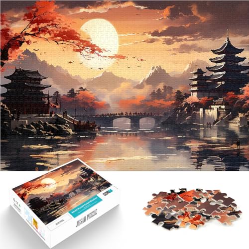1000-teilige Puzzles für Teenager japanische Landschaft Spielzeug-Intellektuelles Spiel Tolle Geschenke und Spielzeuge 26x38cm von BKDNNUJR
