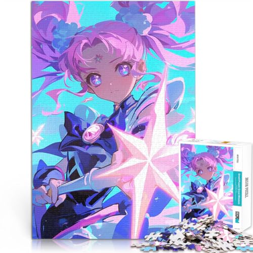1000-teiliges Puzzle für Erwachsene Ästhetisches Anime-Mädchen Lernspiel-Herausforderungsspielzeug Wanddekoration 26x38cm von BKDNNUJR
