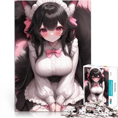1000-teiliges Puzzle für Erwachsene Anime Dienstmädchen mit Katzenohren Lustige Spiele Die Liebe zwischen Paaren stärken 26x38cm von BKDNNUJR
