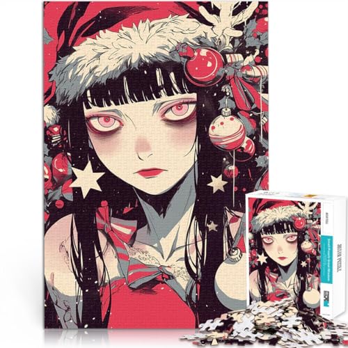 1000-teiliges Puzzle für Erwachsene Anime Weihnachtsmädchen für Lernspiel-Herausforderungsspielzeug Geburtstagsgeschenke 26x38cm von BKDNNUJR