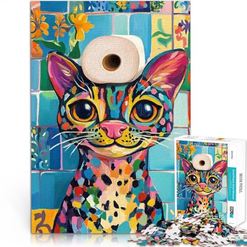 1000-teiliges Puzzle für Erwachsene Bunte Katze mit Toilettenpapier Denkspiel Wanddekoration Einzigartige Geburtstags 50x70cm 1000-teiliges Puzzle für Erwachsene Bunte Katze mit Toilettenpapier Denkspiel Wanddekoration Einzigartige Geburtstags 50x70cm von BKDNNUJR