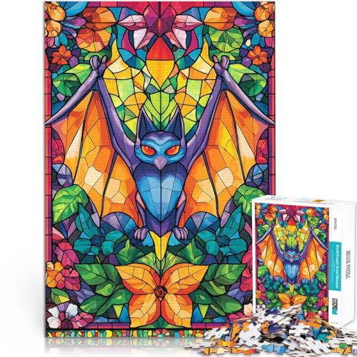 1000-teiliges Puzzle für Erwachsene Buntglas Fledermaus Spielzeug Lernspiele Stressabbau Geeignet für die Schreibtischdekoration 26x38cm 1000-teiliges Puzzle für Erwachsene Buntglas Fledermaus Spielzeug Lernspiele Stressabbau Geeignet für die Schreibtischdekoration 26x38cm von BKDNNUJR