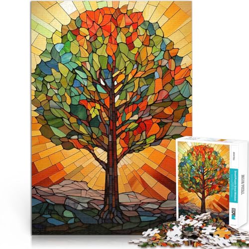 1000-teiliges Puzzle für Erwachsene Buntglasbaum des Lebens Trainieren Sie Ihr Gehirn und Ihre Hände Tolles Geschenk für Spiele 50x70cm 1000-teiliges Puzzle für Erwachsene Buntglasbaum des Lebens Trainieren Sie Ihr Gehirn und Ihre Hände Tolles Geschenk für Spiele 50x70cm von BKDNNUJR