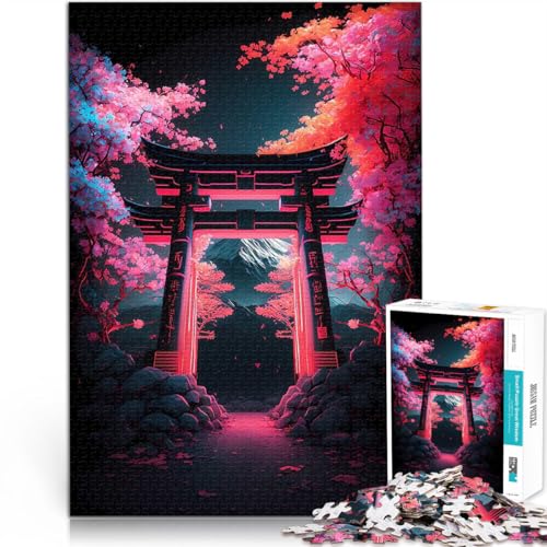 1000-teiliges Puzzle für Erwachsene Kirschblüten-Japan-Kunst für Lernspiel-Herausforderungsspielzeug Wichtelgeschenke 26x38cm 1000-teiliges Puzzle für Erwachsene Kirschblüten-Japan-Kunst für Lernspiel-Herausforderungsspielzeug Wichtelgeschenke 26x38cm von BKDNNUJR