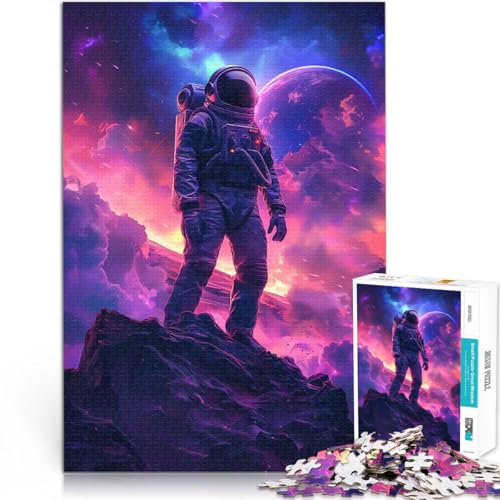1000-teiliges Puzzle für Erwachsene Kosmischer Astronaut Bunt Anspruchsvolles Spiel und Familienspaß Perfekte Dekoration 26x38cm von BKDNNUJR