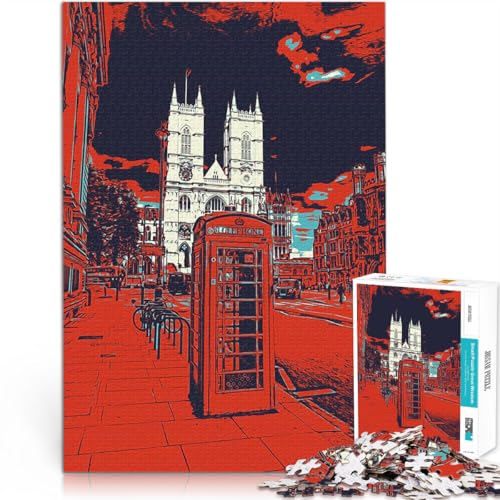1000-teiliges Puzzle für Erwachsene Londoner Straßenszene Spielspielzeug Künstlersammlung, Bildende Kunst 26x38cm von BKDNNUJR