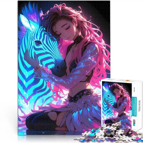 1000-teiliges Puzzle für Erwachsene Mädchen x Zebra Neon Love Spielzeug Lernspiele Stressabbau Tolle Geschenke und Spielzeuge 50x70cm 1000-teiliges Puzzle für Erwachsene Mädchen x Zebra Neon Love Spielzeug Lernspiele Stressabbau Tolle Geschenke und Spielzeuge 50x70cm von BKDNNUJR