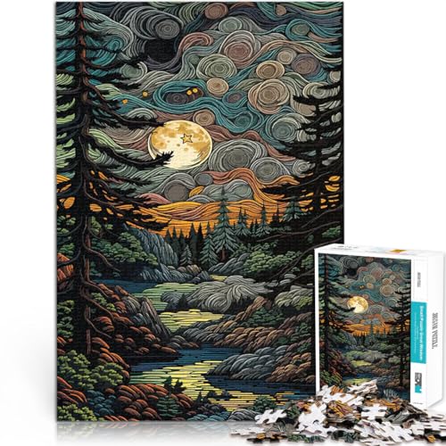 1000-teiliges Puzzle für Erwachsene Nachthimmelwald Lernspielzeug für die ganze Familie Tolle Geschenke und Spielzeuge 26x38cm von BKDNNUJR