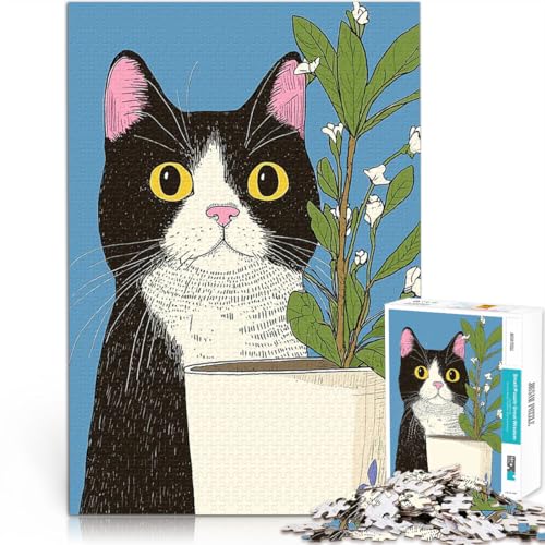 1000-teiliges Puzzle für Erwachsene Neugierige Katze mit Blumen Denkspiel denn eignet ganze Familie 26x38cm 1000-teiliges Puzzle für Erwachsene Neugierige Katze mit Blumen Denkspiel denn eignet ganze Familie 26x38cm von BKDNNUJR