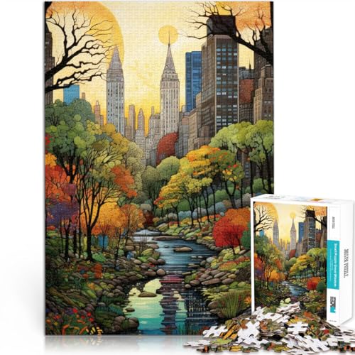 1000-teiliges Puzzle für Erwachsene New Yorker Central Park Lernspiel-Herausforderungsspielzeug Lernspiel für Geburtstag, Weihnachten 26x38cm von BKDNNUJR
