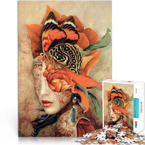 1000-teiliges Puzzle für Erwachsene Schmetterlingsdame Spielzeug für die ganze Familie denn eignet ganze Familie 50x70cm von BKDNNUJR
