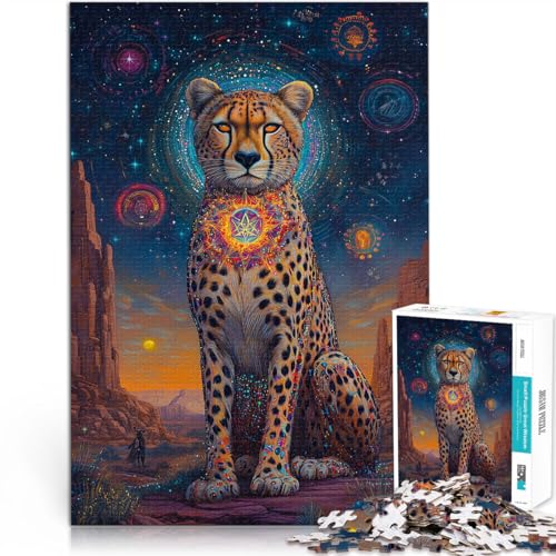 1000-teiliges Puzzle für Erwachsene Sternengepard Spielzeug-Intellektuelles Spiel eignet ganze Familie 26x38cm von BKDNNUJR