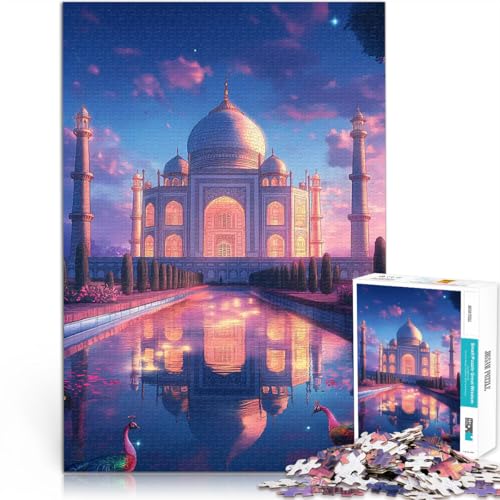 1000-teiliges Puzzle für Erwachsene Taj Mahal bei Sonnenuntergang Quizspiel eignet ganze Familie 50x70cm von BKDNNUJR