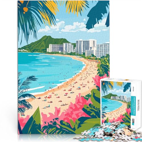 1000-teiliges Puzzle für Erwachsene Waikiki Hawaii Strand minimalistische abstrakte Kunst Denkspiel Heimdekoration 50x70cm 1000-teiliges Puzzle für Erwachsene Waikiki Hawaii Strand minimalistische abstrakte Kunst Denkspiel Heimdekoration 50x70cm von BKDNNUJR