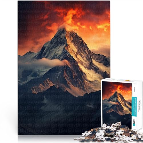 1000-teiliges Puzzle für Teenager Berge Kunstwerk Pädagogisches Spielzeug zum Stressabbau Einzigartige Wohndekoration und Geschenke 26x38cm 1000-teiliges Puzzle für Teenager Berge Kunstwerk Pädagogisches Spielzeug zum Stressabbau Einzigartige Wohndekoration und Geschenke 26x38cm von BKDNNUJR