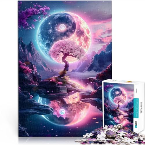 1000-teiliges Puzzle für Teenager Eine Yin- und Yang-Landschaft Lernspiele Heimdekoration Geeignet für die Schreibtischdekoration 26x38cm von BKDNNUJR