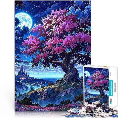 1000-teiliges Puzzle für Teenager Fantasie Nachtlandschaft Spielzeug Lernspiele Stressabbau Einzigartige Geburtstags- und Geschenkideen 26x38cm von BKDNNUJR