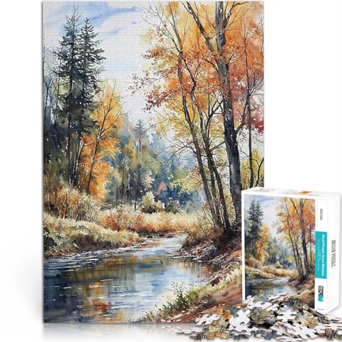 1000-teiliges Puzzle für Teenager Flüsternder Herbstbach Spielzeug für die ganze Familie einzigartiges Herausforderungsspiel 26x38cm 1000-teiliges Puzzle für Teenager Flüsternder Herbstbach Spielzeug für die ganze Familie einzigartiges Herausforderungsspiel 26x38cm von BKDNNUJR