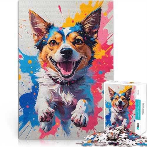 1000-teiliges Puzzle für Teenager Glücklicher Hund in Farbspritzern Denkspiel Wanddekoration Einzigartige Geburtstags 26x38cm 1000-teiliges Puzzle für Teenager Glücklicher Hund in Farbspritzern Denkspiel Wanddekoration Einzigartige Geburtstags 26x38cm von BKDNNUJR