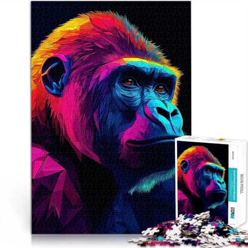 1000-teiliges Puzzle für Teenager Gorilla in Neonfarben Spielzeug-Intellektuelles Spiel einzigartiges Herausforderungsspiel 26x38cm 1000-teiliges Puzzle für Teenager Gorilla in Neonfarben Spielzeug-Intellektuelles Spiel einzigartiges Herausforderungsspiel 26x38cm von BKDNNUJR