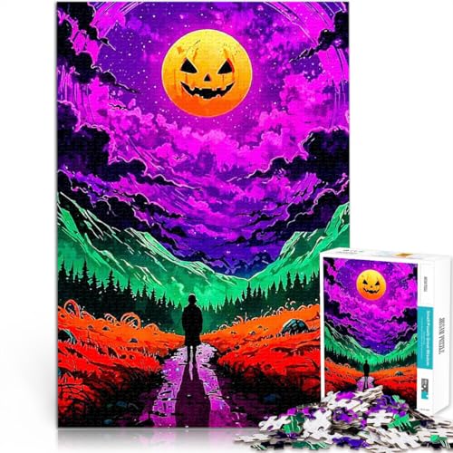 1000-teiliges Puzzle für Teenager Halloween-Nachtlandschaft Spielzeug-Intellektuelles Spiel Geeignet für die Schreibtischdekoration 26x38cm 1000-teiliges Puzzle für Teenager Halloween-Nachtlandschaft Spielzeug-Intellektuelles Spiel Geeignet für die Schreibtischdekoration 26x38cm von BKDNNUJR