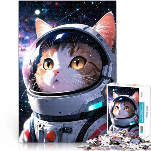 1000-teiliges Puzzle für Teenager Katzenastronaut im Weltraum Herausforderndes Spielspielzeug Lernspiel für Geburtstag, Weihnachten 50x70cm 1000-teiliges Puzzle für Teenager Katzenastronaut im Weltraum Herausforderndes Spielspielzeug Lernspiel für Geburtstag, Weihnachten 50x70cm von BKDNNUJR