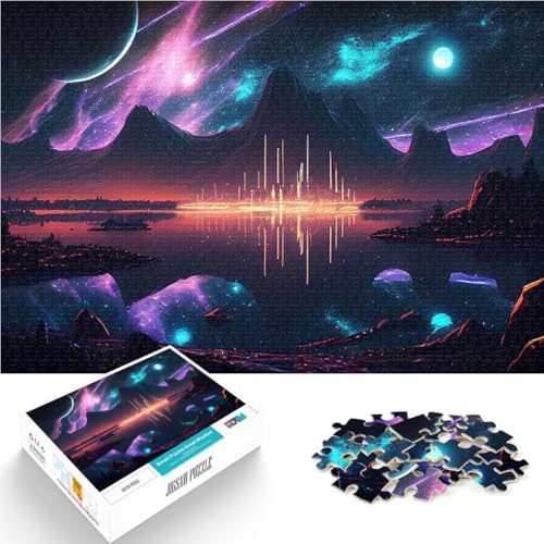 1000-teiliges Puzzle für Teenager Landschaft Neonlicht Stadt Lernspielzeug für die ganze Familie Tolles Geschenk für Spiele 50x70cm von BKDNNUJR