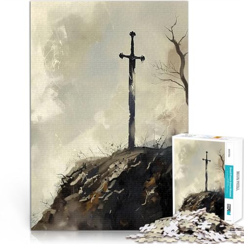 1000-teiliges Puzzle für Teenager Lonely Knight Schwert Scenic Dekomprimierendes intellektuelles Lernspielzeug Tolles Geschenk für Spiele 26x38cm 1000-teiliges Puzzle für Teenager Lonely Knight Schwert Scenic Dekomprimierendes intellektuelles Lernspielzeug Tolles Geschenk für Spiele 26x38cm von BKDNNUJR