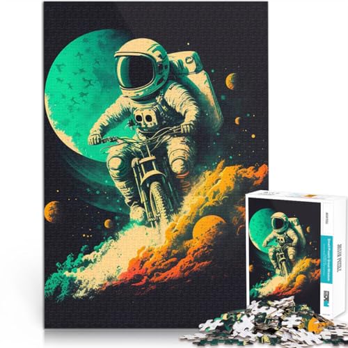 1000-teiliges Puzzle für Teenager Lustiger Astronaut und Motor Geschenke zum Suchbegriff: Herausfordernde Spiele Heimdekoration Spielzeug 26x38cm von BKDNNUJR