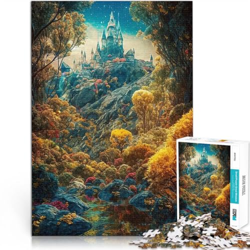 1000-teiliges Puzzle für Teenager Märchenlandschaft Spielzeug Lernspiele Stressabbau mit vollständig ineinander greifenden, zufällig geformten Teilen 26x38cm 1000-teiliges Puzzle für Teenager Märchenlandschaft Spielzeug Lernspiele Stressabbau mit vollständig ineinander greifenden, zufällig geformten Teilen 26x38cm von BKDNNUJR