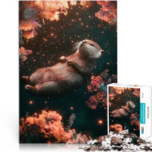 1000-teiliges Puzzle für Teenager Otter im sternenklaren Wasser Für Familienspaß mit vollständig ineinander greifenden, zufällig geformten Teilen 26x38cm 1000-teiliges Puzzle für Teenager Otter im sternenklaren Wasser Für Familienspaß mit vollständig ineinander greifenden, zufällig geformten Teilen 26x38cm von BKDNNUJR