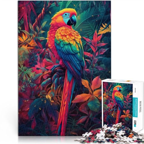 1000-teiliges Puzzle für Teenager Psychedelischer Dschungel lustige Spiele für die ganze Familie Heimdekoration 50x70cm von BKDNNUJR