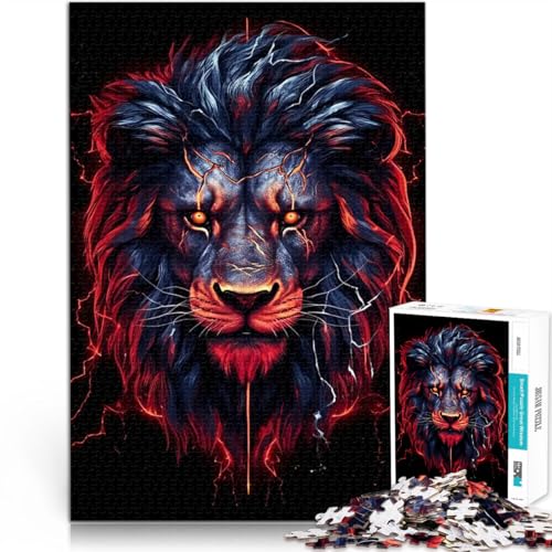 1000-teiliges Puzzle für Teenager Roter Löwenkopf Stressabbau Schwierige Herausforderung Künstlersammlung, Bildende Kunst 50x70cm von BKDNNUJR