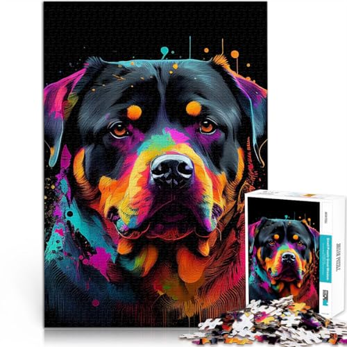 1000-teiliges Puzzle für Teenager Rottweiler Bunt Pädagogisches Spielzeug zum Stressabbau einzigartiges Herausforderungsspiel 50x70cm 1000-teiliges Puzzle für Teenager Rottweiler Bunt Pädagogisches Spielzeug zum Stressabbau einzigartiges Herausforderungsspiel 50x70cm von BKDNNUJR