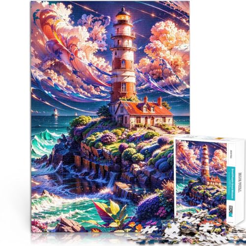 1000-teiliges Puzzle für Teenager Spectral Shores Leuchtturm Lernspiel-Herausforderungsspielzeug Lustiges Geschenk 26x38cm von BKDNNUJR