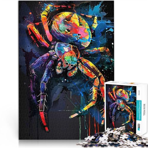 1000-teiliges Puzzle für Teenager Spinnen-Popart-Gemälde Spielzeug Lernspiele Stressabbau Angebot als Geschenk für die ganze Familie 26x38cm von BKDNNUJR