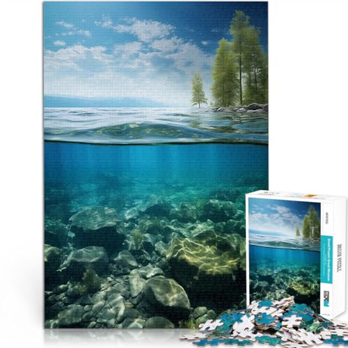 1000-teiliges Puzzle für Teenager Unterwasserblick auf den See Lernspielzeug für die ganze Familie Heimdekoration Spielzeug 50x70cm von BKDNNUJR