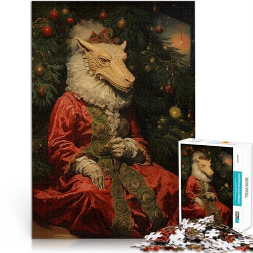 1000-teiliges Puzzle für Teenager Vintage Drachen Weihnachten lustige Spiele für die ganze Familie Wanddekoration 26x38cm von BKDNNUJR