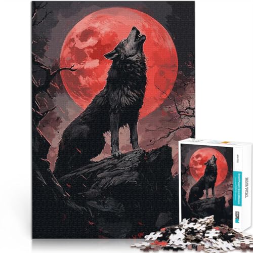 1000-teiliges Puzzle für Teenager Wolf heult bei Blutmond Spielzeug Lernspiele Stressabbau Geschenke für Freunde und Familie 50x70cm 1000-teiliges Puzzle für Teenager Wolf heult bei Blutmond Spielzeug Lernspiele Stressabbau Geschenke für Freunde und Familie 50x70cm von BKDNNUJR