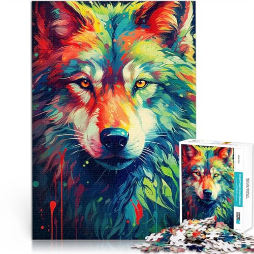 1000-teiliges Puzzle für Teenager Wolfsfarbe Helfen Sie dem Gehirn, süchtig machende Spielzeuge zu trainieren, um Geduld zu entwickeln Geschenk zum Geburtstag 50x70cm von BKDNNUJR