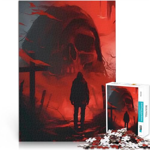 1000-teiliges Puzzle für Teenager böser Totenschädel Lernspielzeug für die ganze Familie Angebot als Geschenk für die ganze Familie 26x38cm von BKDNNUJR