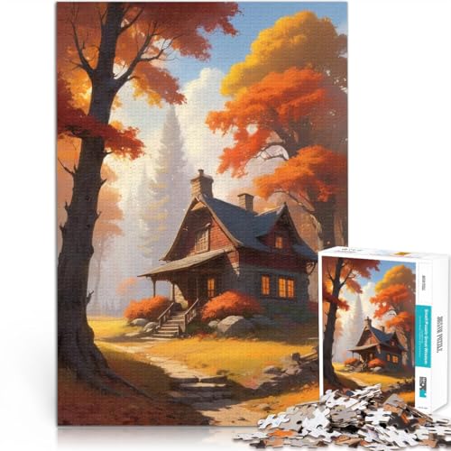 1000-teiliges Teenager-Puzzle Anime Lo-Fi-Landschaft von Autumn Cottage Spiele Spielzeug Geschenk Wichtelgeschenke 50x70cm von BKDNNUJR