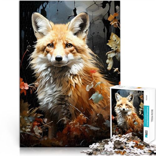 1000-teiliges Teenager-Puzzle Fuchskunst Gehirnintelligenz-Herausforderung süchtig machendes Spielzeug tolles Geschenk 26x38cm von BKDNNUJR