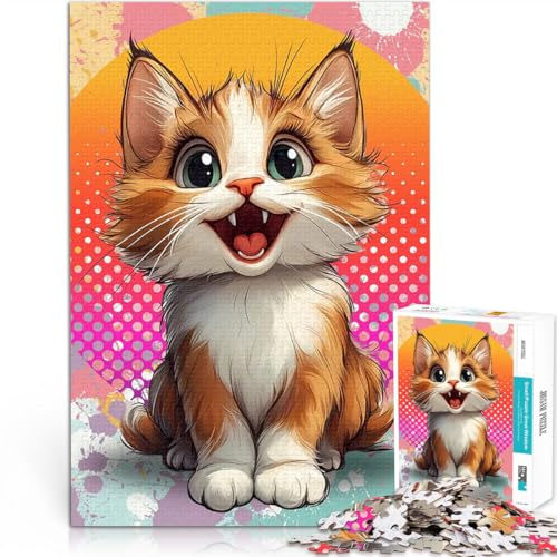 1000-teiliges Teenager-Puzzle Niedliche Cartoon-Katze Spielzeug Lernspiele Stressabbau Lustige Aktivitäten für zu Hause, Geburtstagsgeschenk, Reisegeschenk, 26x38cm 1000-teiliges Teenager-Puzzle Niedliche Cartoon-Katze Spielzeug Lernspiele Stressabbau Lustige Aktivitäten für zu Hause, Geburtstagsgeschenk, Reisegeschenk, 26x38cm von BKDNNUJR