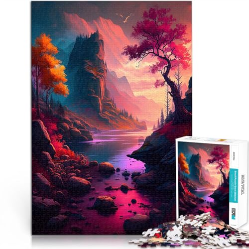 1000-teiliges Teenager-Puzzle Schöner Fluss und Bäume Spielzeug Lernspiele Stressabbau eignet ganze Familie 50x70cm von BKDNNUJR