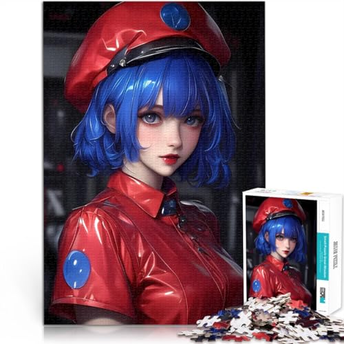 Puzzle 1000 Teile für Erwachsene Anime-Mädchen in roter Waifu-Uniform Entspannungsspiele Wunschliste mit dem Weihnachtsmann 50x70cm von BKDNNUJR