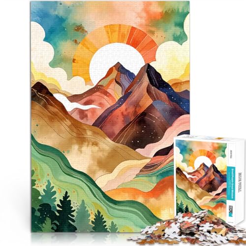 Puzzle 1000 Teile für Erwachsene Aquarell Berglandschaft Herausforderndes Spielspielzeug Wunschliste mit dem Weihnachtsmann 50x70cm Puzzle 1000 Teile für Erwachsene Aquarell Berglandschaft Herausforderndes Spielspielzeug Wunschliste mit dem Weihnachtsmann 50x70cm von BKDNNUJR